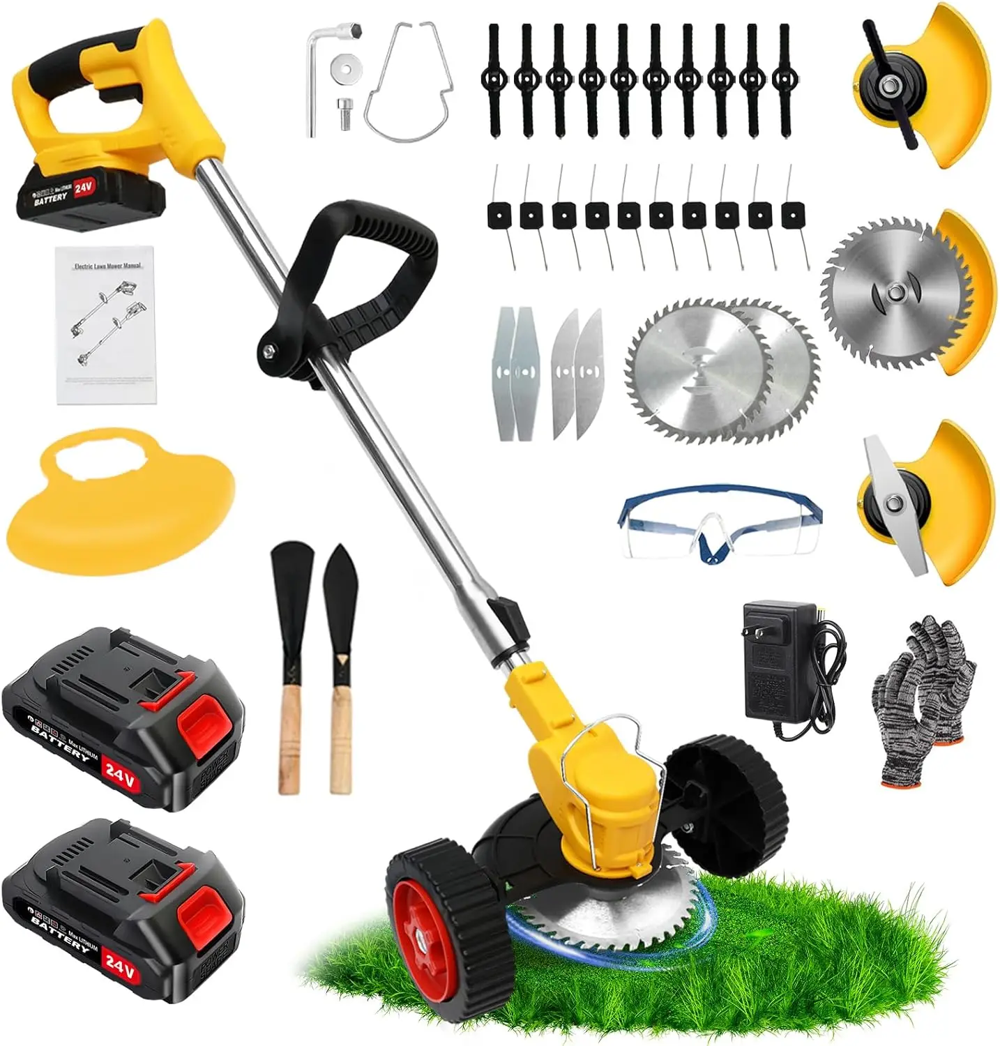 24V Cordless Weed Wacker with 2 Batteries & Fast Charger, 3-in-1 Lightweight Brush Cutter for Garden Lawn
24V Cordless Weed Wacker with 2 Batteries & Fast Charger, 3-in-1 Lightweight Brush Cutter for Garden Lawn