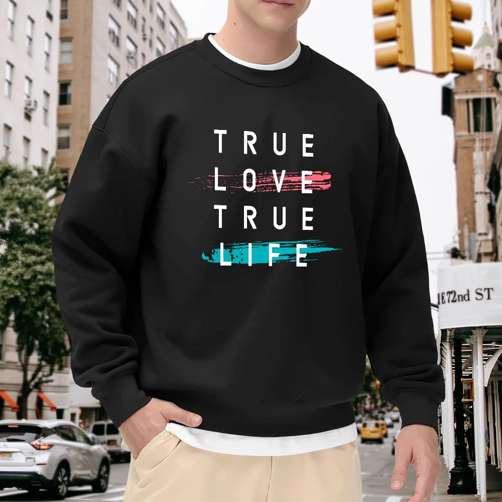 Men's Black Crew Neck Sweatshirt with Letter Print, Loose Casual Pullover, Street Fashion Versatile Top, Comfortable and Breathable Polyester Fabric for Everyday Wear
Men's Black Crew Neck Sweatshirt with Letter Print, Loose Casual Pullover, Street Fashion Versatile Top, Comfortable and Breathable Polyester Fabric for Everyday Wear