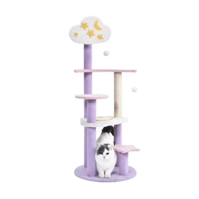 Modern Multilayer Cute Purple Cloud Moon Cat Tree Cat Climbing Post Furniture Tower Cat Scratcher Tree
Modern Multilayer Cute Purple Cloud Moon Cat Tree Cat Climbing Post Furniture Tower Cat Scratcher Tree