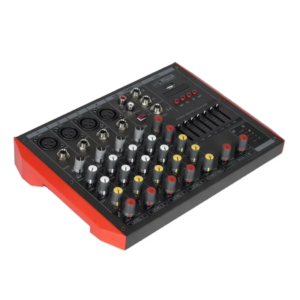 factory audio mixer professional 6 channel usb effect portable small sound mixer dj console
factory audio mixer professional 6 channel usb effect portable small sound mixer dj console