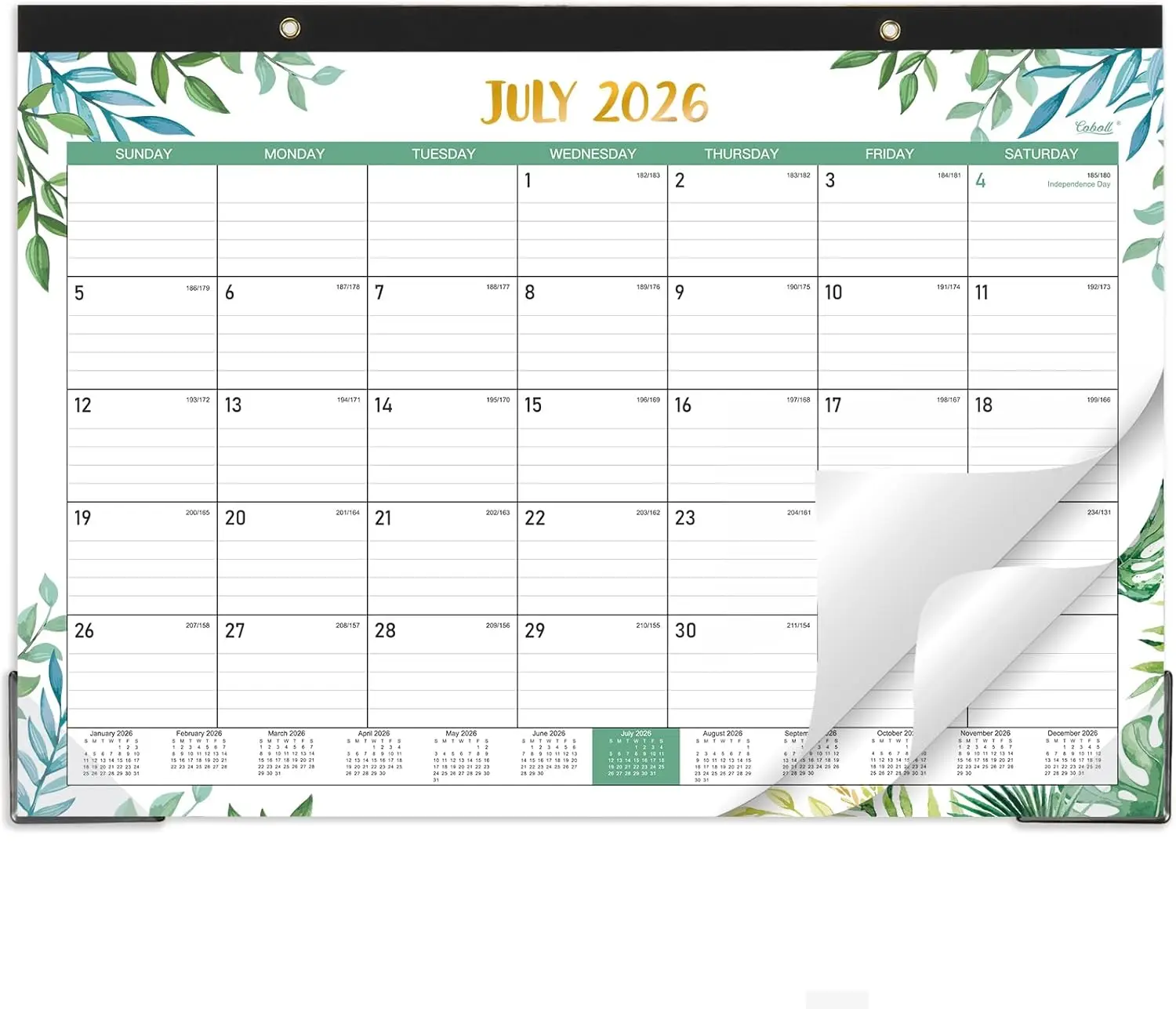 18-Month Desk Calendar July 2026-Dec 2027, 17x12 Large Ruled Blocks, Tear-Off Sheets
18-Month Desk Calendar July 2026-Dec 2027, 17x12 Large Ruled Blocks, Tear-Off Sheets