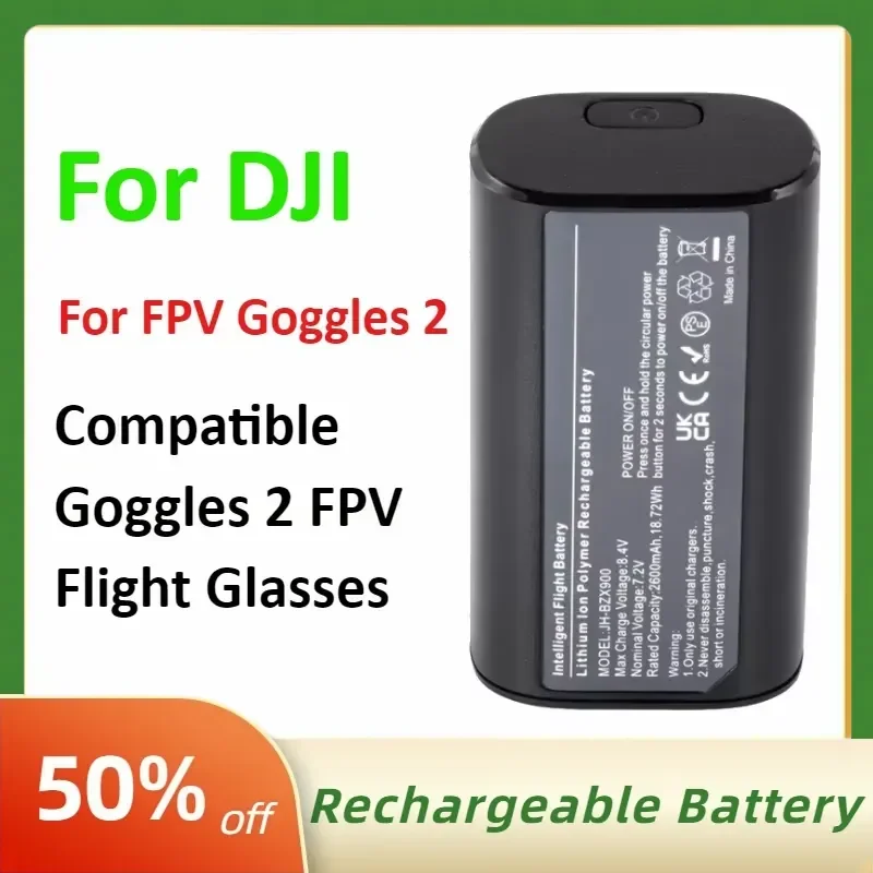 BZX900 7.2V 2600mAh Drone Battery for DJI FPV Goggles 2 for Goggles 2 FPV Flight Glasses Camera Drones Accessories
BZX900 7.2V 2600mAh Drone Battery for DJI FPV Goggles 2 for Goggles 2 FPV Flight Glasses Camera Drones Accessories