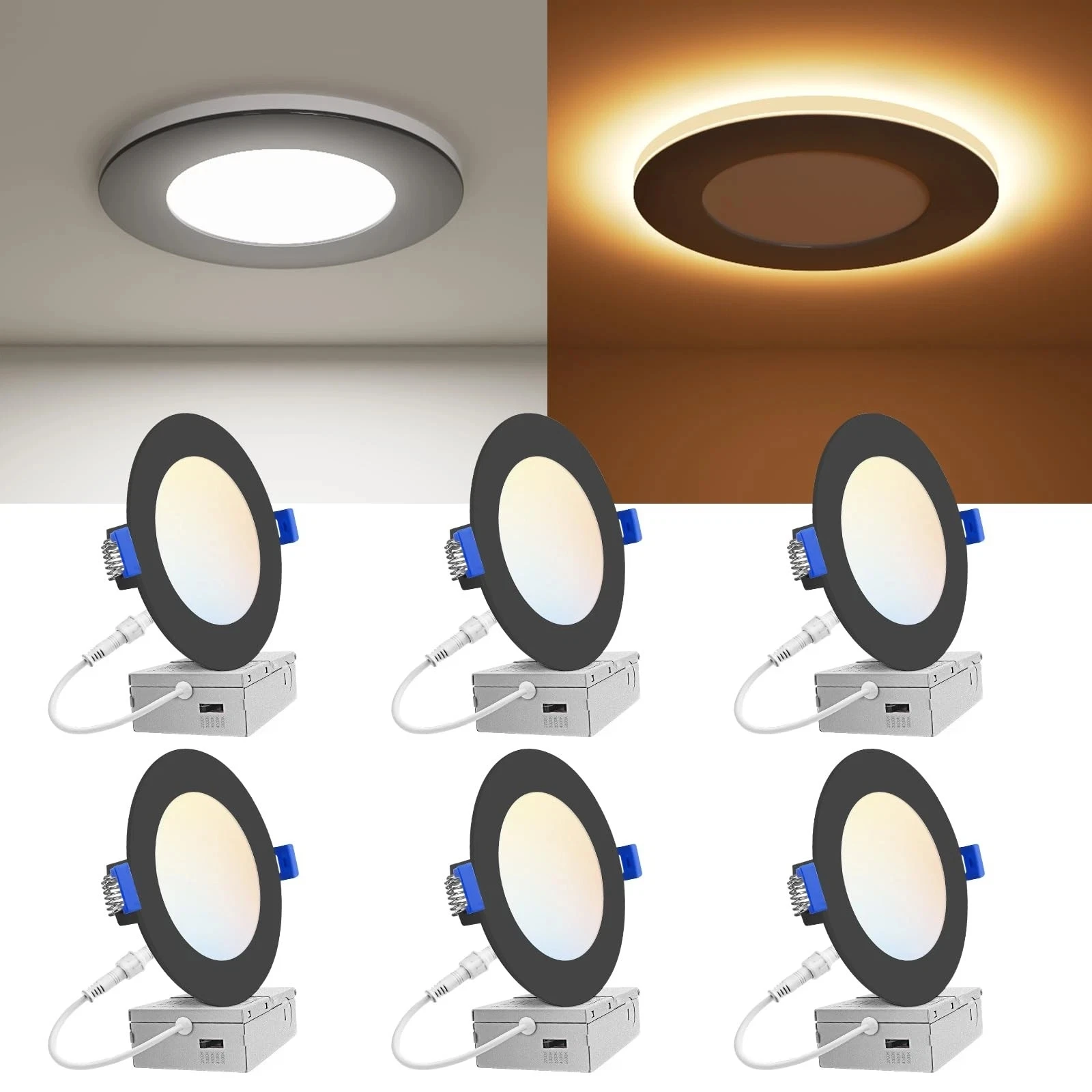 6 Pack 4 Inch 5CCT LED Recessed Ceiling Panel Light Dimmable with Night Light
6 Pack 4 Inch 5CCT LED Recessed Ceiling Panel Light Dimmable with Night Light
