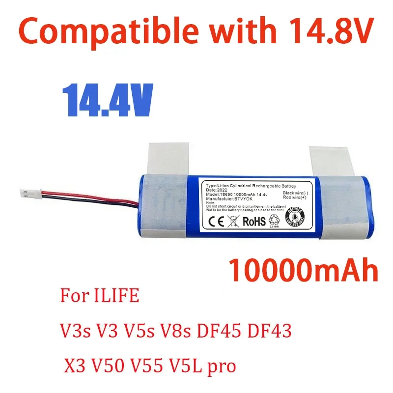 Genuine 14.4V 10000mah 18650 Lithium Battery For ILIFE V3s Pro, V50, V5s Pro, V8s, X750 Robot Vacuum Cleaner Battery
Genuine 14.4V 10000mah 18650 Lithium Battery For ILIFE V3s Pro, V50, V5s Pro, V8s, X750 Robot Vacuum Cleaner Battery