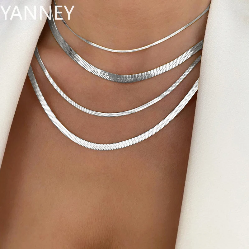 4mm Women Herringbone Necklace, 925 Silver Collarbone Chain Choker Collier Wedding Party Jewelry Gifts
4mm Women Herringbone Necklace, 925 Silver Collarbone Chain Choker Collier Wedding Party Jewelry Gifts