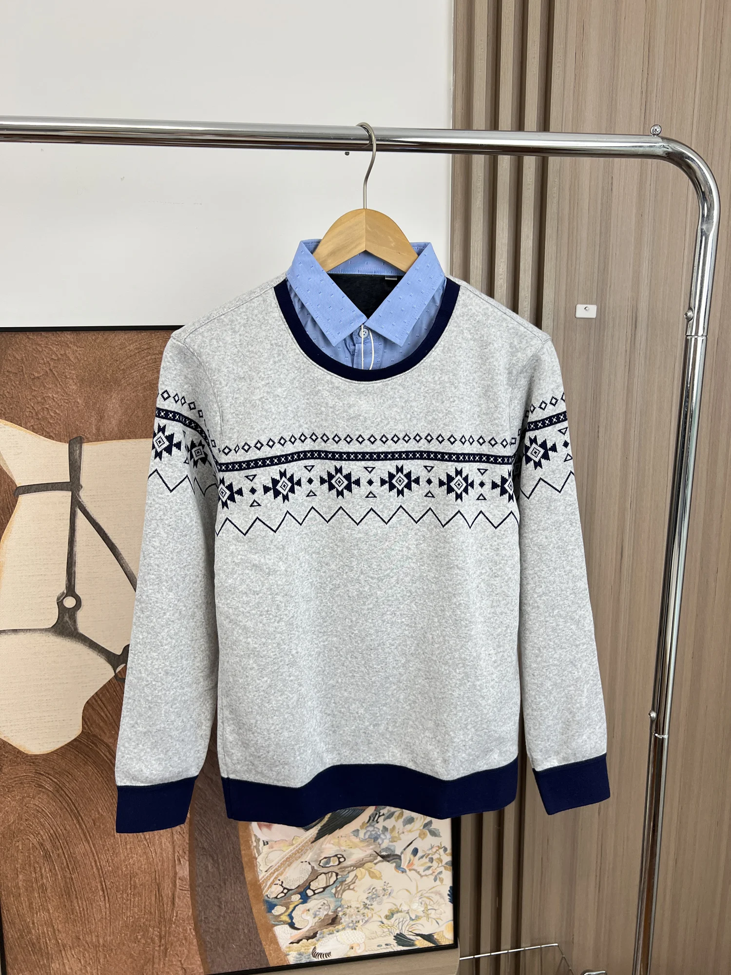 Soft Fce Lined Splice Color Blo Knitted Sweater Fake Two-Piece Men's Casual Faion Winter Long Sve Breathable Comfor...
Soft Fce Lined Splice Color Blo Knitted Sweater Fake Two-Piece Men's Casual Faion Winter Long Sve Breathable Comfor...