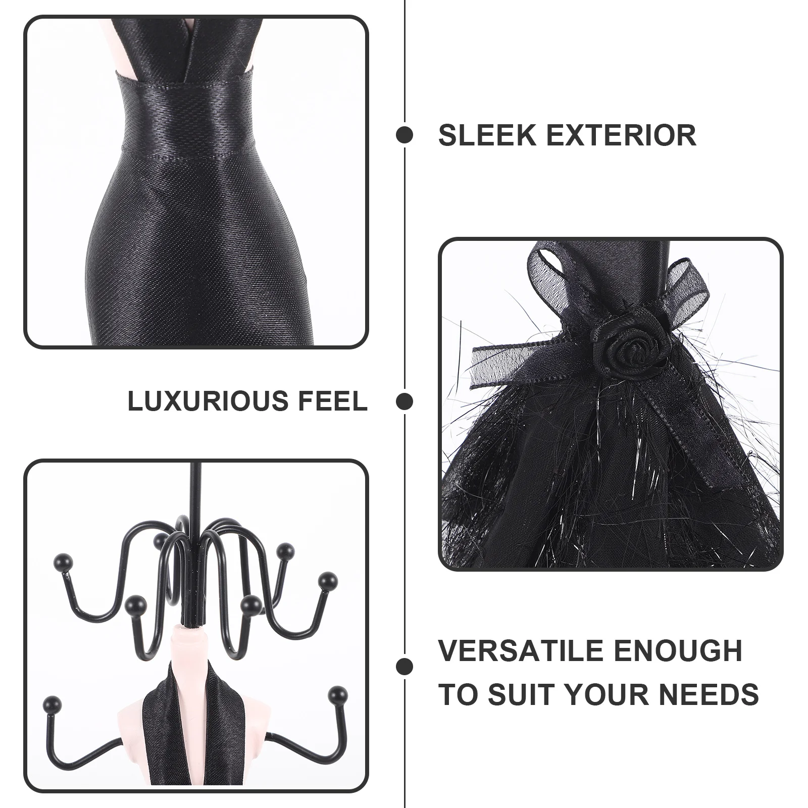 Jewelry Display Stand Stylish Iron Cloth Build Earring Necklace Holder for Selling Jewelry Mannequin Display Rack
Jewelry Display Stand Stylish Iron Cloth Build Earring Necklace Holder for Selling Jewelry Mannequin Display Rack