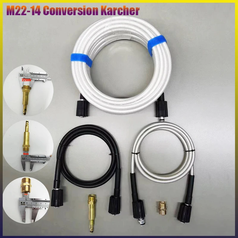 High Pressure Cleaning Hose Copper Connector Adapter Car Washing Cleaning Hose M22 pin14 Extension Hose With Adapter for Karcher
High Pressure Cleaning Hose Copper Connector Adapter Car Washing Cleaning Hose M22 pin14 Extension Hose With Adapter for Karcher