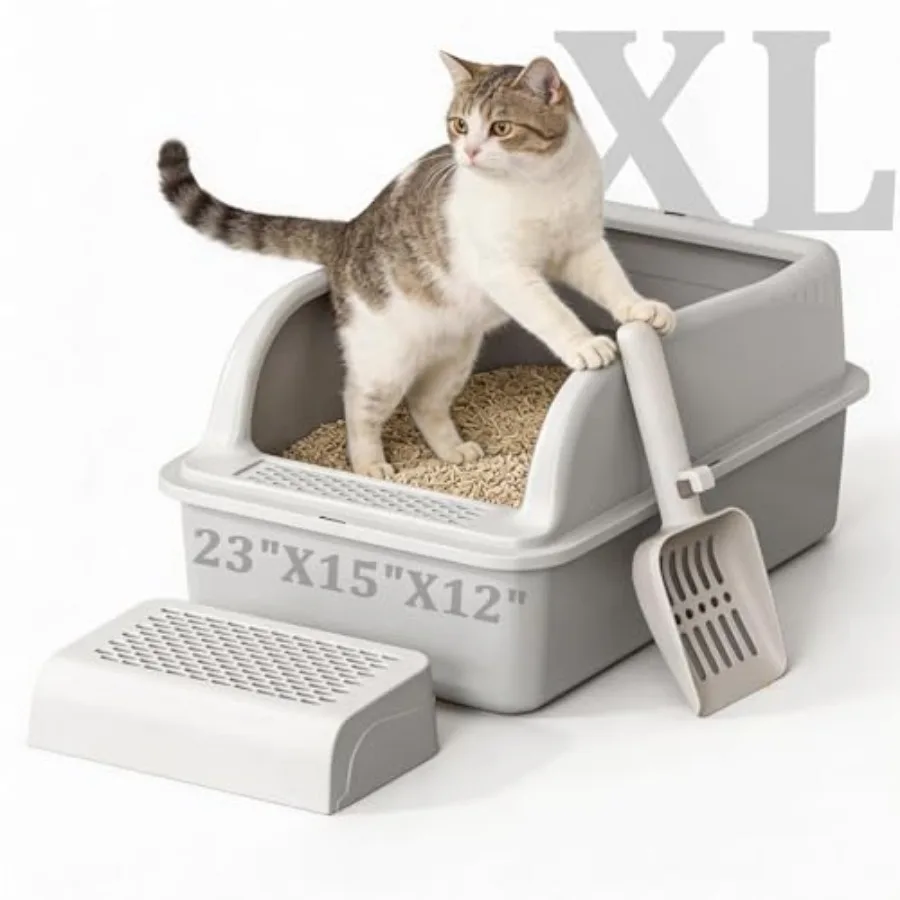 Stainless Steel Litter Box XL Enclosed Cat Litter Box with Lid for Big Cats High Sided Anti-Urine Leakage Design Non-Stick Meta
Stainless Steel Litter Box XL Enclosed Cat Litter Box with Lid for Big Cats High Sided Anti-Urine Leakage Design Non-Stick Meta