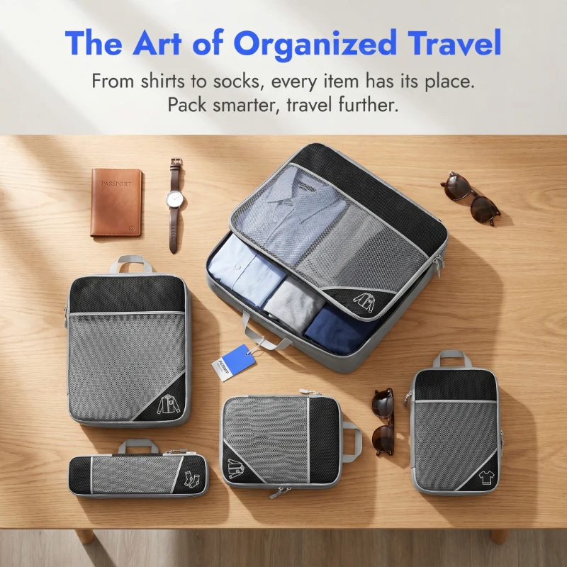 Lightweight 5PCS Compression Packing Cubes Expandable Travel Organizers for Suitcases Accessories
Lightweight 5PCS Compression Packing Cubes Expandable Travel Organizers for Suitcases Accessories