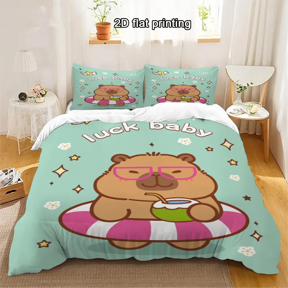 3pcs Capybara Bedding Set Cartoon Animal Pattern Print Duvet Cover Set Gifts for Kids Teens Bedroom Decor Twin/Single Size
3pcs Capybara Bedding Set Cartoon Animal Pattern Print Duvet Cover Set Gifts for Kids Teens Bedroom Decor Twin/Single Size
