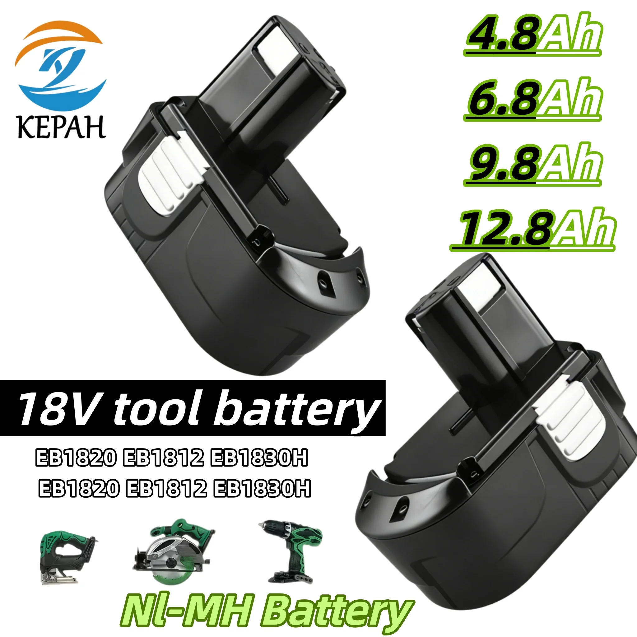 High Capacity 18V NI-MH Battery 4.8/6.8/9.8/12.8Ah for Power Tools EB1812S EB1814SL EB1820L EB1824L EB1826HL
High Capacity 18V NI-MH Battery 4.8/6.8/9.8/12.8Ah for Power Tools EB1812S EB1814SL EB1820L EB1824L EB1826HL
