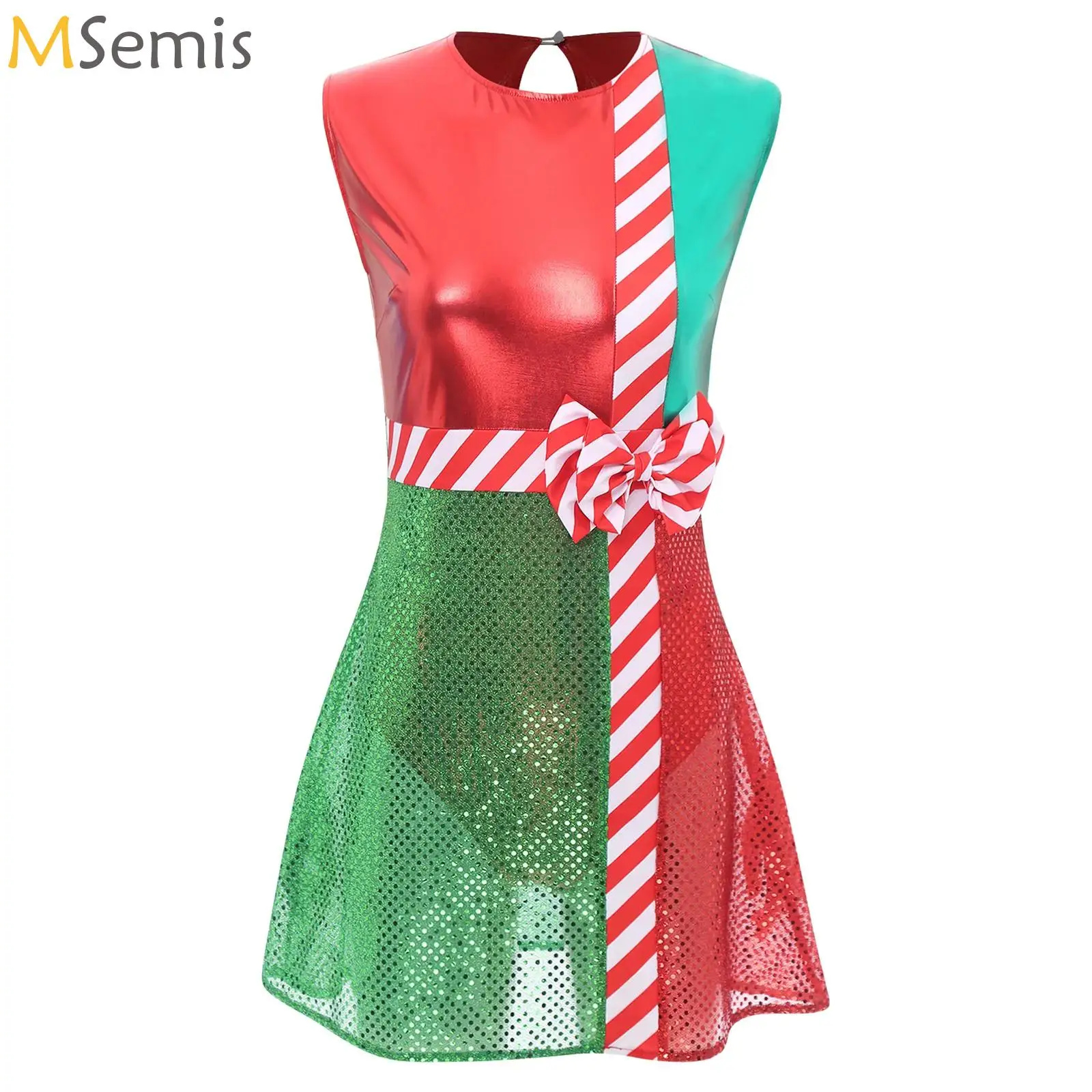 Womens Christmas Candy Cane Dress Miss Santa Cosplay Costume Metallic Sequins Leotard Tutu Ballet Figure Skating Dance Dress
Womens Christmas Candy Cane Dress Miss Santa Cosplay Costume Metallic Sequins Leotard Tutu Ballet Figure Skating Dance Dress