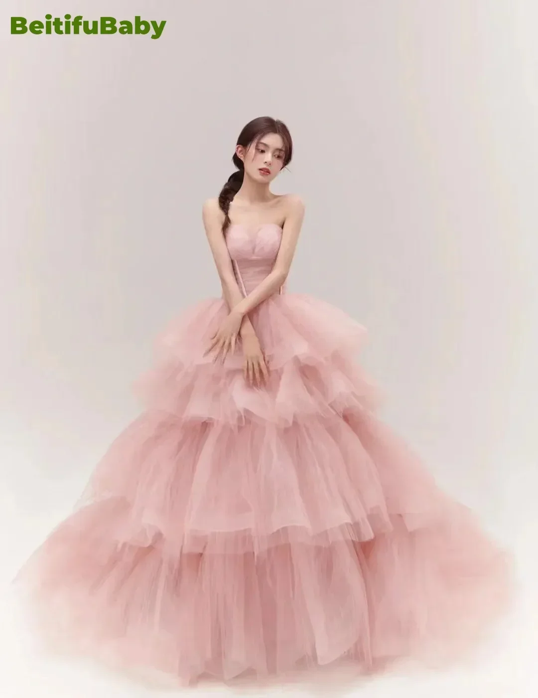 Fairy Evening Dress for Women Elegant Ladies Palace Style Strapless Lace Tiered Ball Gown Skirts Dubai Women's Dresses Vestidos
Fairy Evening Dress for Women Elegant Ladies Palace Style Strapless Lace Tiered Ball Gown Skirts Dubai Women's Dresses Vestidos