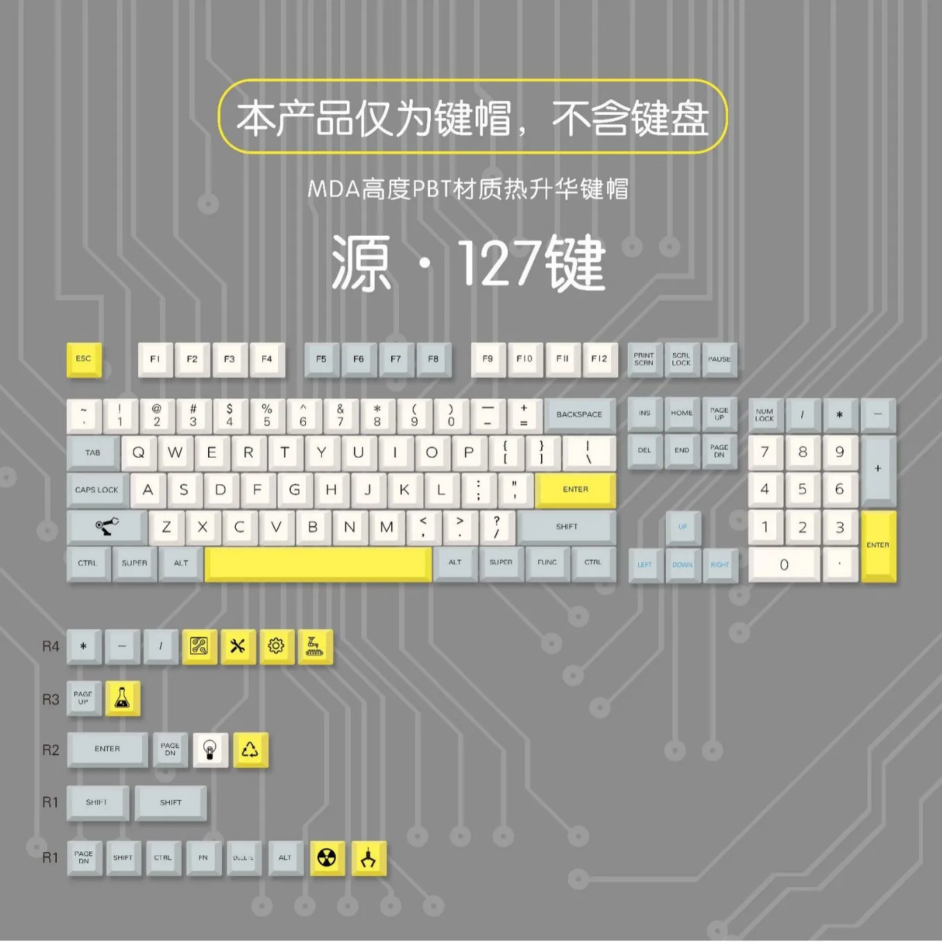 Minimal gray MDA height PBT five-sided sublimation keycap 127 keys Minimal gray can be customized
Minimal gray MDA height PBT five-sided sublimation keycap 127 keys Minimal gray can be customized