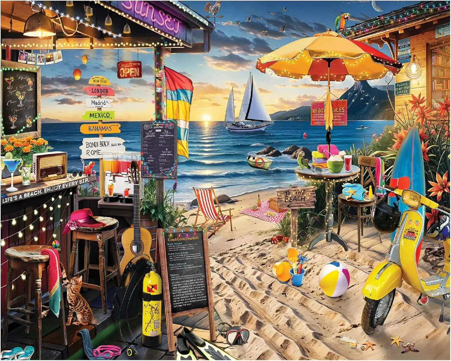 Sunset Beach Seaside Bar Holiday 120 300 500 1000 Piece Wooden Jigsaw Puzzle For cute home Decor Stress Relief Hobby Puzzle
Sunset Beach Seaside Bar Holiday 120 300 500 1000 Piece Wooden Jigsaw Puzzle For cute home Decor Stress Relief Hobby Puzzle