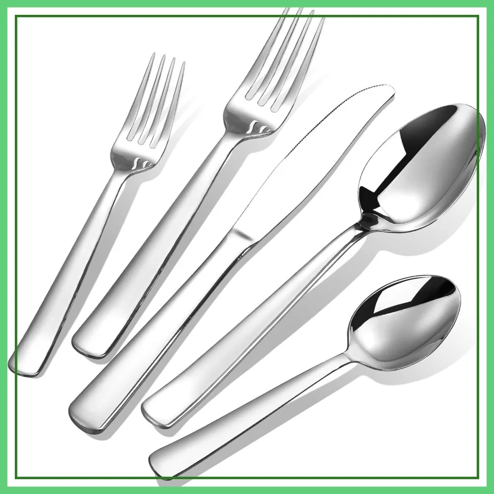 60-Piece Heavy Duty Flatware Cutlery Set for 12, 18/0 Food-Grade Stainless Steel, Dishwasher Safe, Mirror Polished, Ideal for Home, Restaurant, Wedding, Party
60-Piece Heavy Duty Flatware Cutlery Set for 12, 18/0 Food-Grade Stainless Steel, Dishwasher Safe, Mirror Polished, Ideal for Home, Restaurant, Wedding, Party
