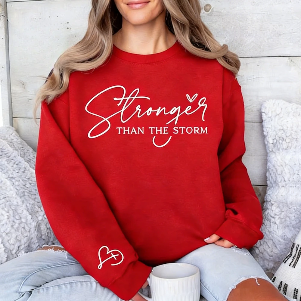 Толстовка Stronger Than The Storm, мотивационная одежда для психического здоровья, современный и модный женский повседневный пуловер для повседневной жизни
Толстовка Stronger Than The Storm, мотивационная одежда для психического здоровья, современный и модный женский повседневный пуловер для повседневной жизни