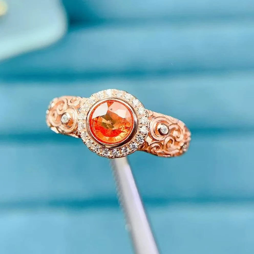 925 Silver Natural Orange Sapphire Ring Certified Fine Jewelry Exquisite Craftsmanship Rose Gold Plated Filigree Gemstone Ring
925 Silver Natural Orange Sapphire Ring Certified Fine Jewelry Exquisite Craftsmanship Rose Gold Plated Filigree Gemstone Ring