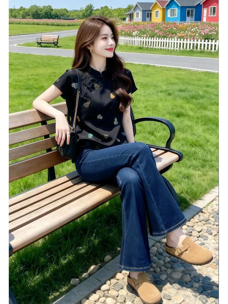 New Chinese Style Embroidered Shirt Women's Summer 2026 Fashionable Versatile High-End Feeling Button up Short Sleeve Casual ...
New Chinese Style Embroidered Shirt Women's Summer 2026 Fashionable Versatile High-End Feeling Button up Short Sleeve Casual ...