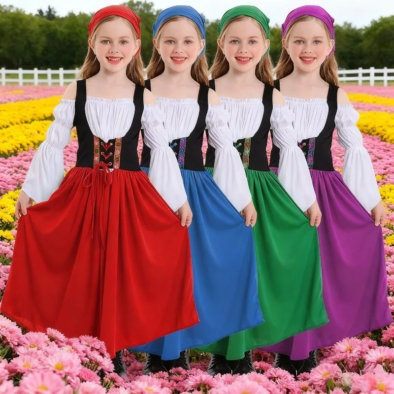 Photography Costume Munich Oktoberfest Dress Medieval Farm Girl Apron Traditional German Oktoberfest Women's Clothing
Photography Costume Munich Oktoberfest Dress Medieval Farm Girl Apron Traditional German Oktoberfest Women's Clothing