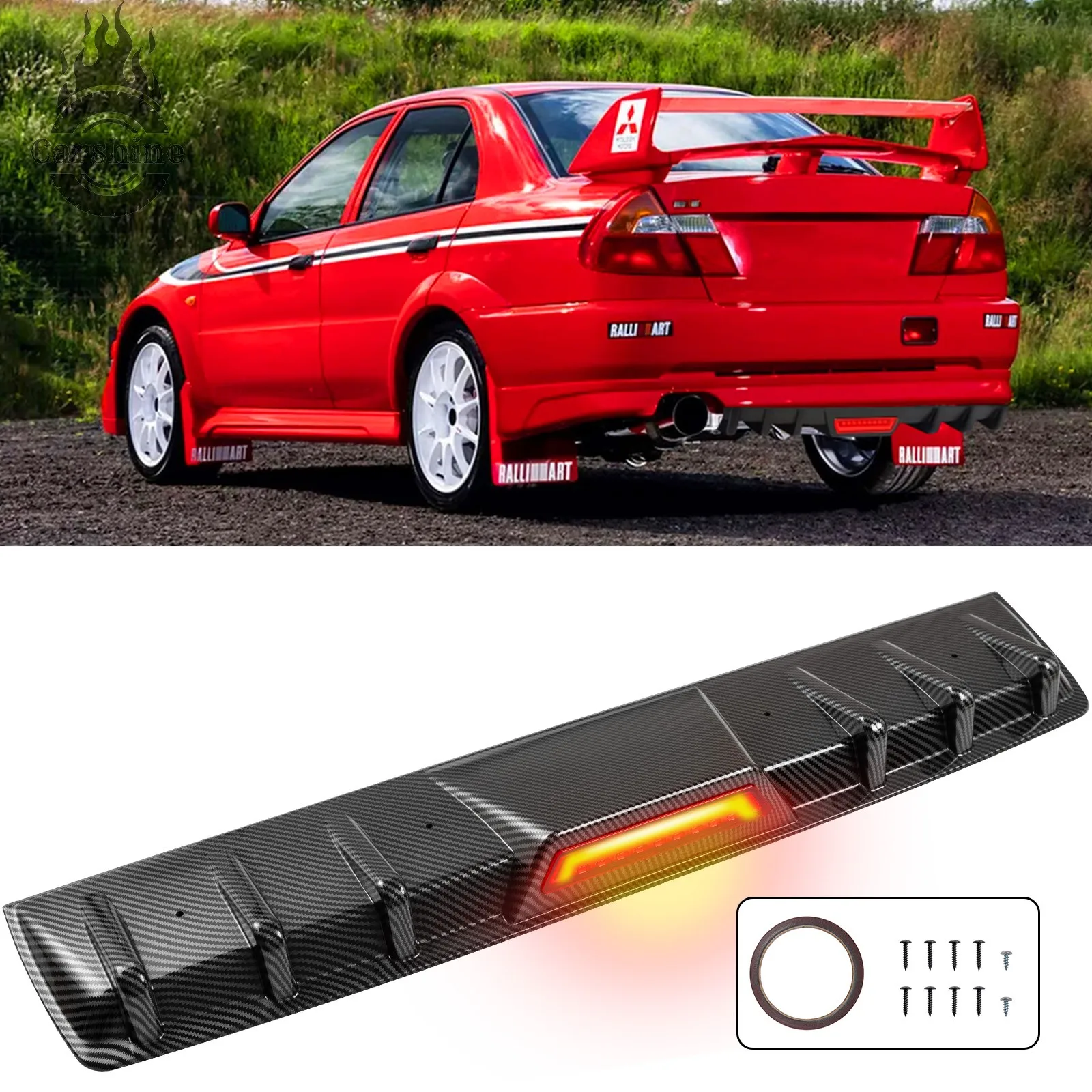 Для Mitsubishi Lancer CF: светодиодный стоп-сигнал, диффузор заднего бампера из карбона
Для Mitsubishi Lancer CF: светодиодный стоп-сигнал, диффузор заднего бампера из карбона