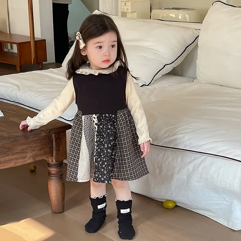 Childrens Dress Suit Spring and Autumn New Korean Fashion Splicing Checkered Vest Dress Undershirt Two Piece Set Kids Clothes
Childrens Dress Suit Spring and Autumn New Korean Fashion Splicing Checkered Vest Dress Undershirt Two Piece Set Kids Clothes