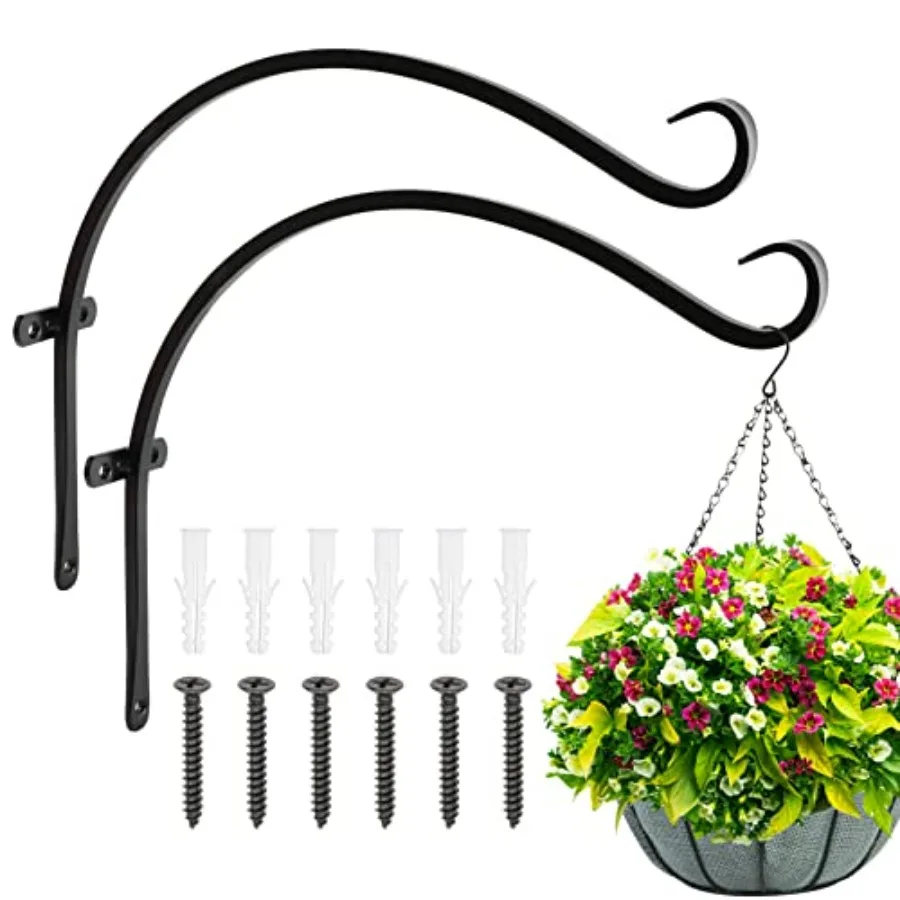 1 2 Pack Outdoor Hanging Plant Bracket for Bird Feeders, Wd Chimes, Lanterns, Heavy Duty Metal Iron Wall Hooks with Screws
1 2 Pack Outdoor Hanging Plant Bracket for Bird Feeders, Wd Chimes, Lanterns, Heavy Duty Metal Iron Wall Hooks with Screws