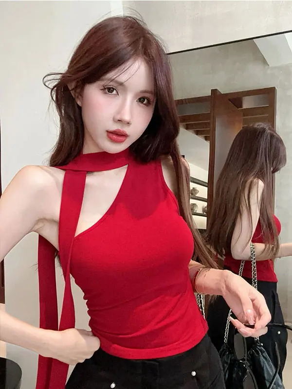 American Style Slim Fit Short Top with Sash And Asymmetrical Collar Design Summer Casual Wear for Young Women Trendy And Sexy
American Style Slim Fit Short Top with Sash And Asymmetrical Collar Design Summer Casual Wear for Young Women Trendy And Sexy