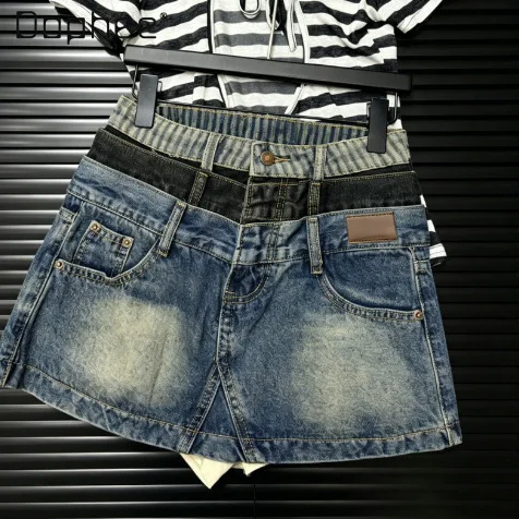 2026 Summer New High Waist Splicing Denim Skirt Women's Street Style Personality Spice Girl Splicing Color Slim A-line Skirts
2026 Summer New High Waist Splicing Denim Skirt Women's Street Style Personality Spice Girl Splicing Color Slim A-line Skirts