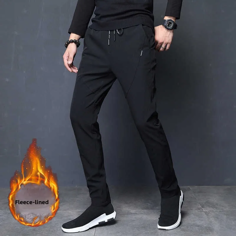 Men's Fleece Lined Sports Casual Pants Thickened Autumn Winter New Style Black Iron Free Youth Trendy Straight Leg Trousers
Men's Fleece Lined Sports Casual Pants Thickened Autumn Winter New Style Black Iron Free Youth Trendy Straight Leg Trousers