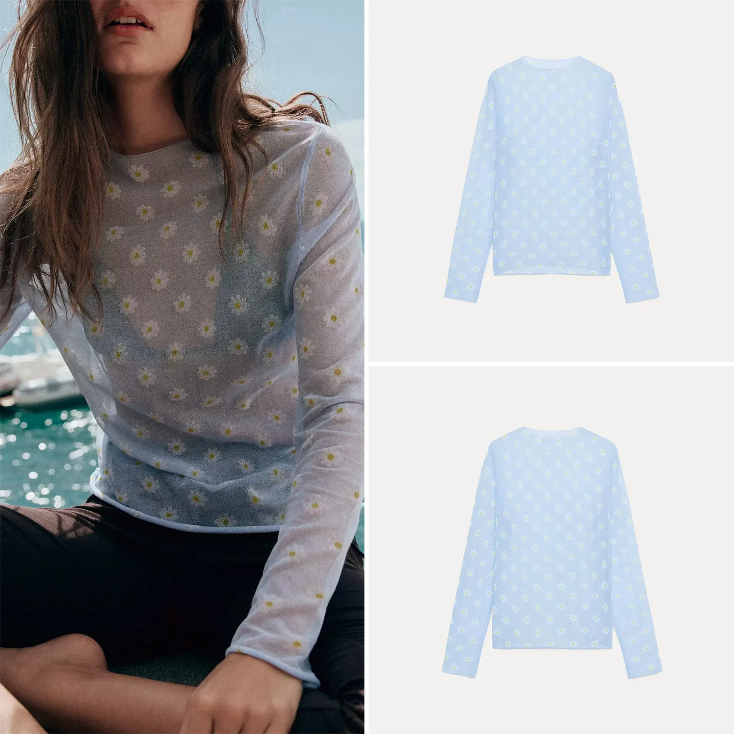 Women's Knitted Long Sleeve round Neck Floral Semi-Transparent Summer Top Casual Loose Fit Comfortable Breathable Casual Style
Women's Knitted Long Sleeve round Neck Floral Semi-Transparent Summer Top Casual Loose Fit Comfortable Breathable Casual Style