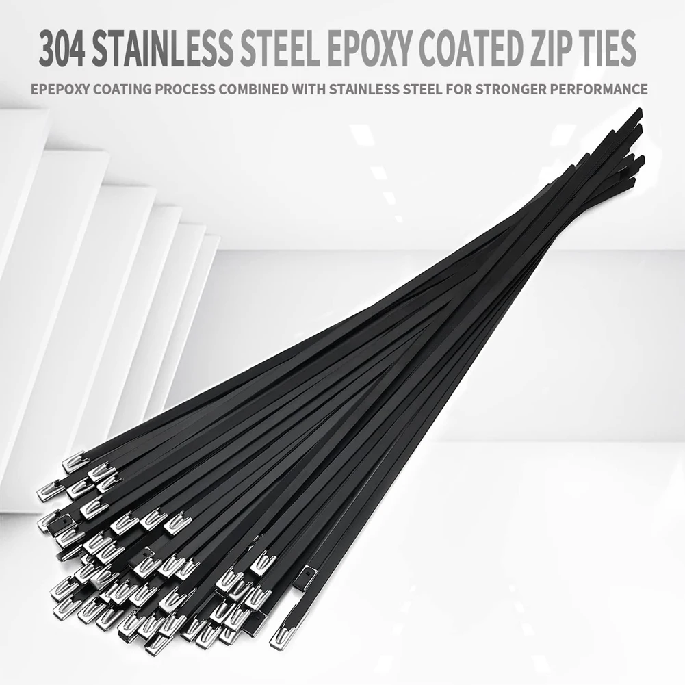 Metal Zip Ties Black 500Pcs 11.8 Inch 304 Stainless Steel Epoxy Coated Cable Tie For Machinery, Vehicles, Farms, Cables
Metal Zip Ties Black 500Pcs 11.8 Inch 304 Stainless Steel Epoxy Coated Cable Tie For Machinery, Vehicles, Farms, Cables