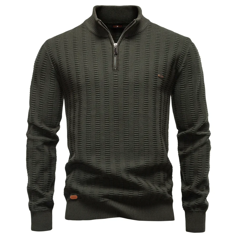 Новые мужские весенне-осенние однотонные повседневные модные простые базовые вязаные пуловеры с воротником-стойкой на молнии до середины груди, модные свитера-топы
Новые мужские весенне-осенние однотонные повседневные модные простые базовые вязаные пуловеры с воротником-стойкой на молнии до середины груди, модные свитера-топы
