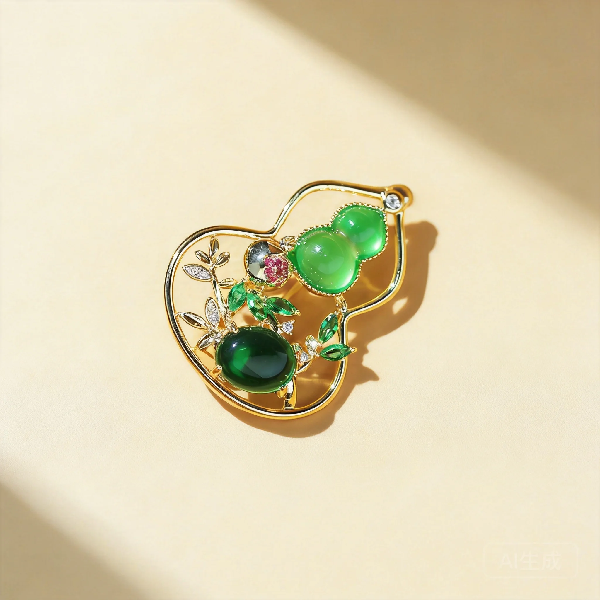 Chinese Style Vintage Gourd Shaped Brooch Gold Plated Inlaid Green Stone Lucky Fortune Blessing Wealth Unisex Elegant Brooch For
Chinese Style Vintage Gourd Shaped Brooch Gold Plated Inlaid Green Stone Lucky Fortune Blessing Wealth Unisex Elegant Brooch For