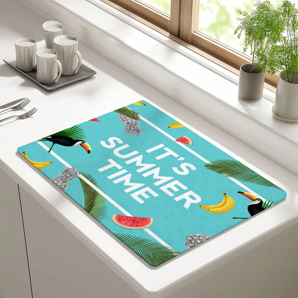 Summer Time Ins Draining Pad Drying Mat For Kitchen Bar Coffee Dishes Rubber Quick Drying Water Absorbent Anti-slip Mat
Summer Time Ins Draining Pad Drying Mat For Kitchen Bar Coffee Dishes Rubber Quick Drying Water Absorbent Anti-slip Mat