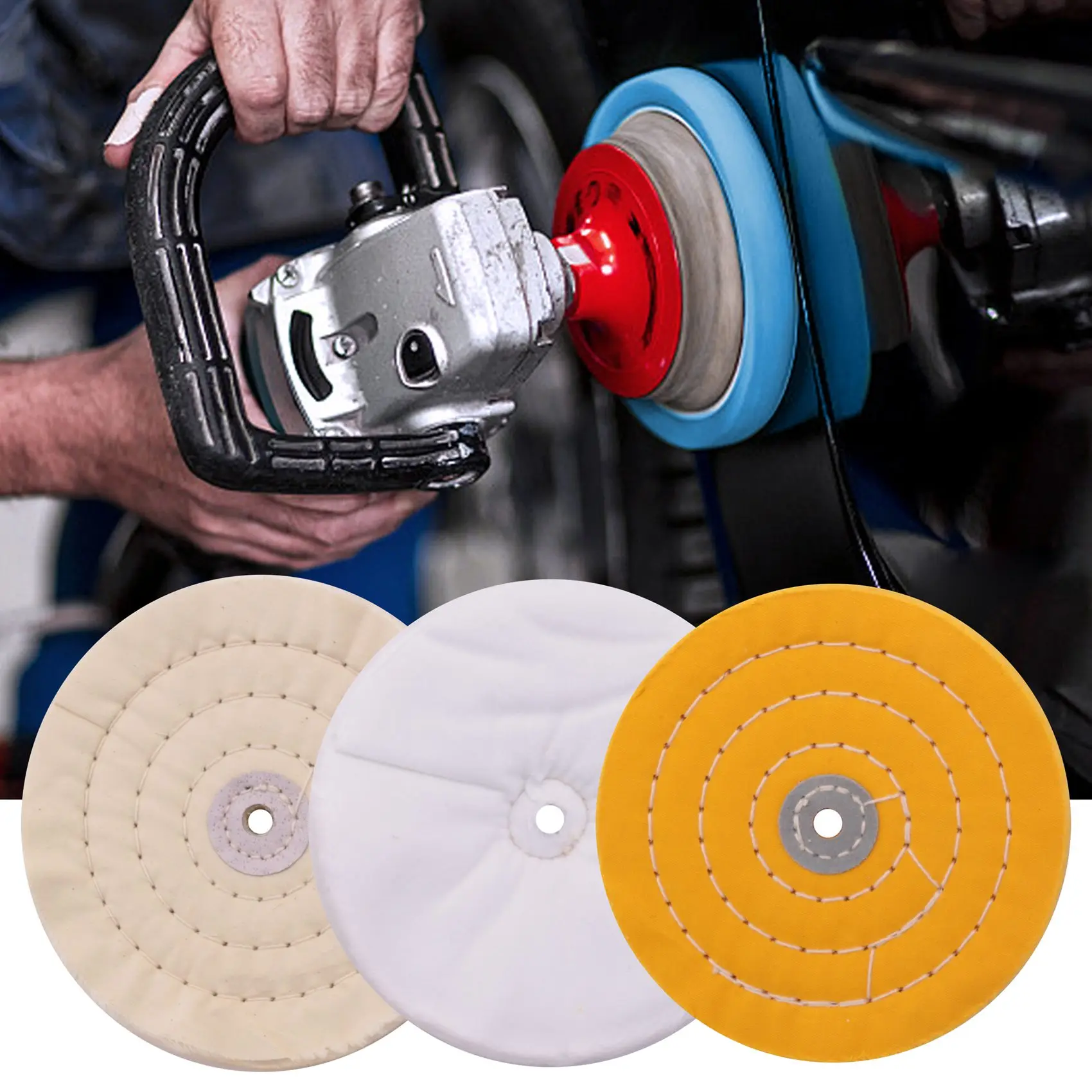 NOCM 5Pcs Buffing Polishing Wheels For Bench Grinder With Polishing Compounds Kit, White And Yellow
NOCM 5Pcs Buffing Polishing Wheels For Bench Grinder With Polishing Compounds Kit, White And Yellow