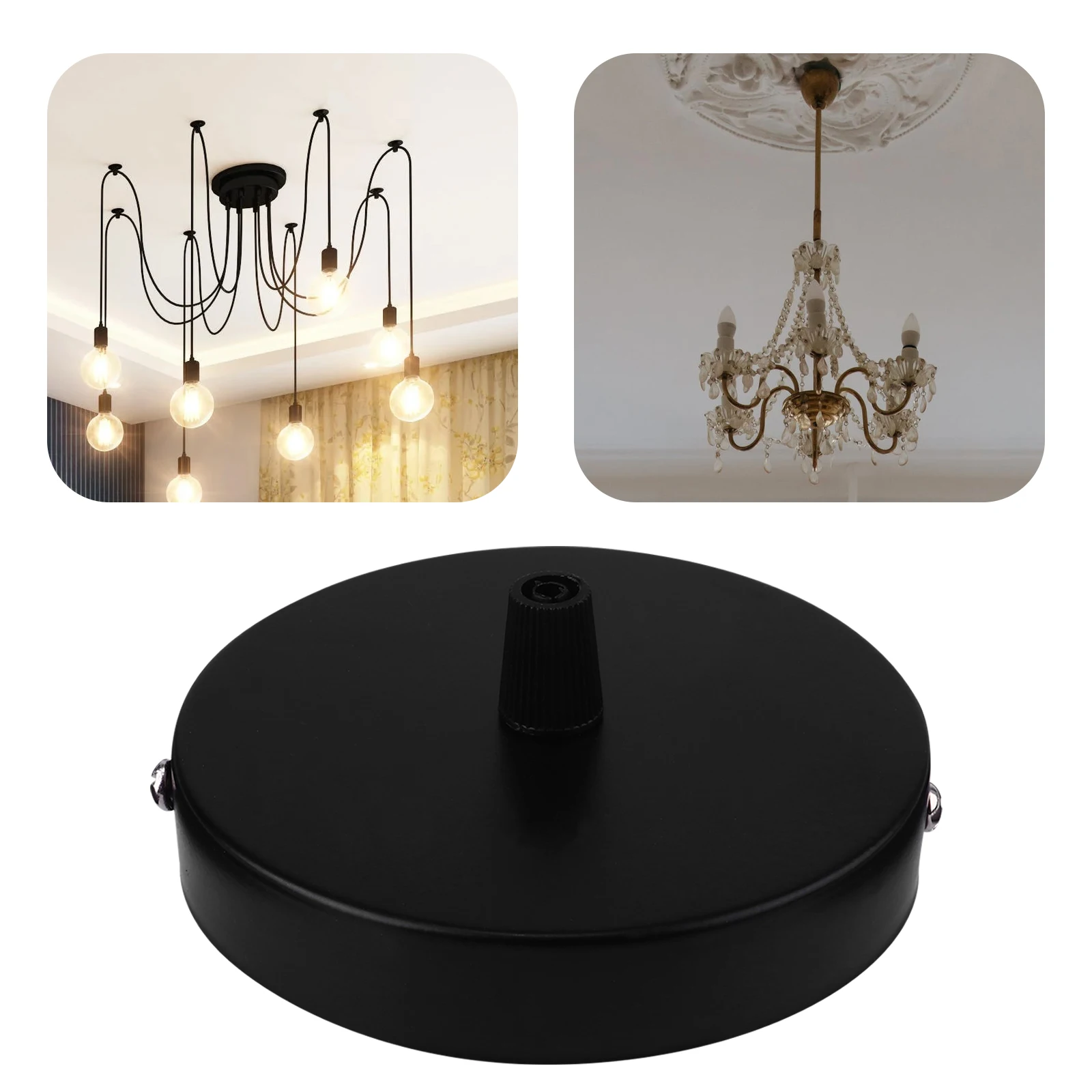 2pcs Black Steel Round Ceiling Light Base Modern Chandelier Bracket Durable Rust Prevention Easy Install Pendant Lamp
2pcs Black Steel Round Ceiling Light Base Modern Chandelier Bracket Durable Rust Prevention Easy Install Pendant Lamp