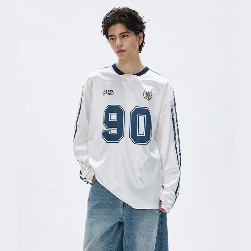 Men's Letter Printed Streetwear Fashion Hip Hop Loose Casual Long Sleeve T-shirt Women Oversize Jersey Stripe T Shirts
Men's Letter Printed Streetwear Fashion Hip Hop Loose Casual Long Sleeve T-shirt Women Oversize Jersey Stripe T Shirts