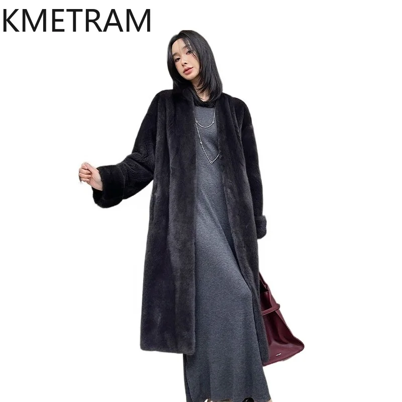 KMETRAM Real Mink Fur Jacket Women Luxury V-Neck Long Fur Coats High-End Warm Winter Real Fur Coat Woman Clothes 2026casaco pele
KMETRAM Real Mink Fur Jacket Women Luxury V-Neck Long Fur Coats High-End Warm Winter Real Fur Coat Woman Clothes 2026casaco pele