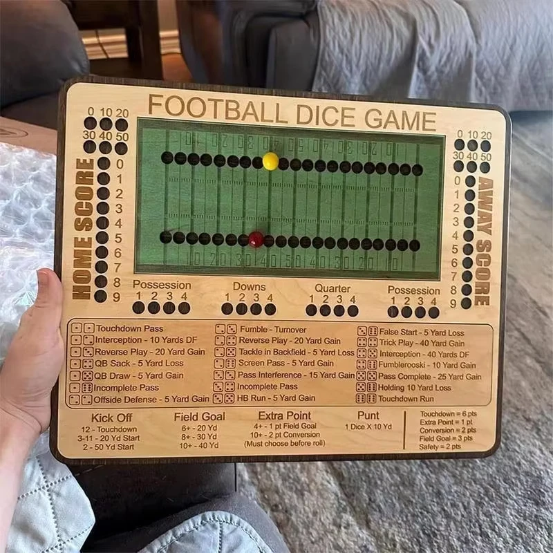 Football Dice Game Fun Football Tabletop Game for Family Wooden Board Game Portable Tabletop Football Board
Football Dice Game Fun Football Tabletop Game for Family Wooden Board Game Portable Tabletop Football Board