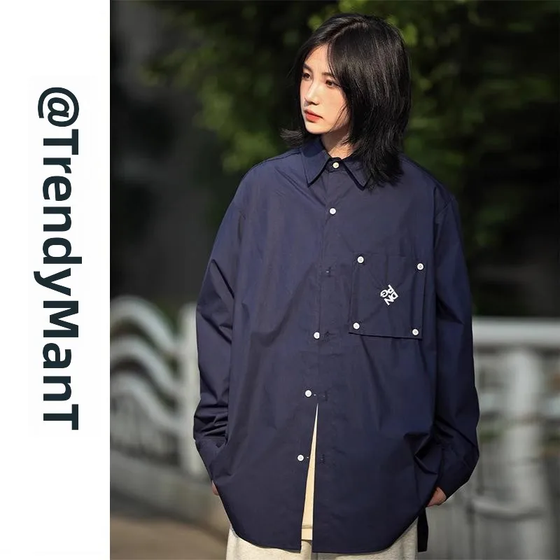 Loose Fit Long Sve irt Vintage Japanese Sle k Blue ex Casual Workwear Jaet Youth Faion Autumn Season
Loose Fit Long Sve irt Vintage Japanese Sle k Blue ex Casual Workwear Jaet Youth Faion Autumn Season