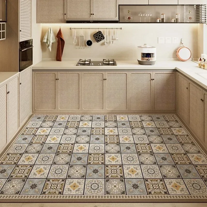 Large Kitchen Carpet Pvc Waterproof Leather Floor Mat Anti-slip Oil-proof Foot Mats Retro American Home Decoration Rug 주방 카펫
Large Kitchen Carpet Pvc Waterproof Leather Floor Mat Anti-slip Oil-proof Foot Mats Retro American Home Decoration Rug 주방 카펫