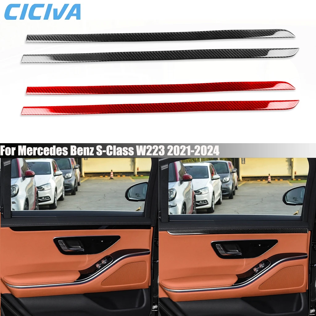 Carbon Fiber Car Accessories Rear Door Decorative Cover Sticker Interior Trim For Mercedes Benz S-Class W223 2021 2022 2023 2024
Carbon Fiber Car Accessories Rear Door Decorative Cover Sticker Interior Trim For Mercedes Benz S-Class W223 2021 2022 2023 2024