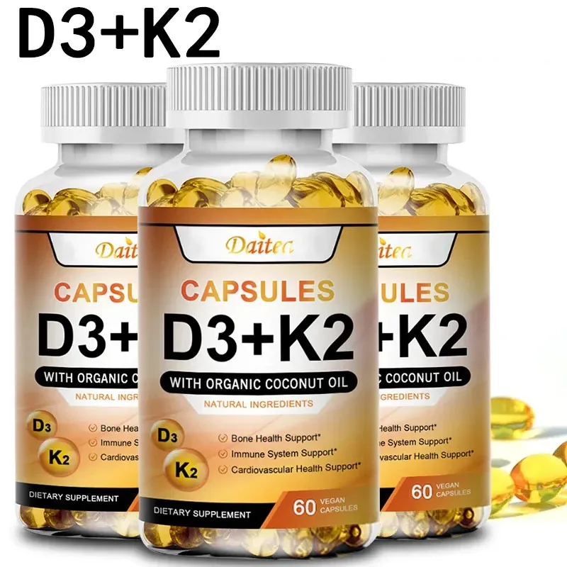 Vegan D3+K2 capsules promote bone, heart and joint health - promote calcium absorption - support the immune system
Vegan D3+K2 capsules promote bone, heart and joint health - promote calcium absorption - support the immune system