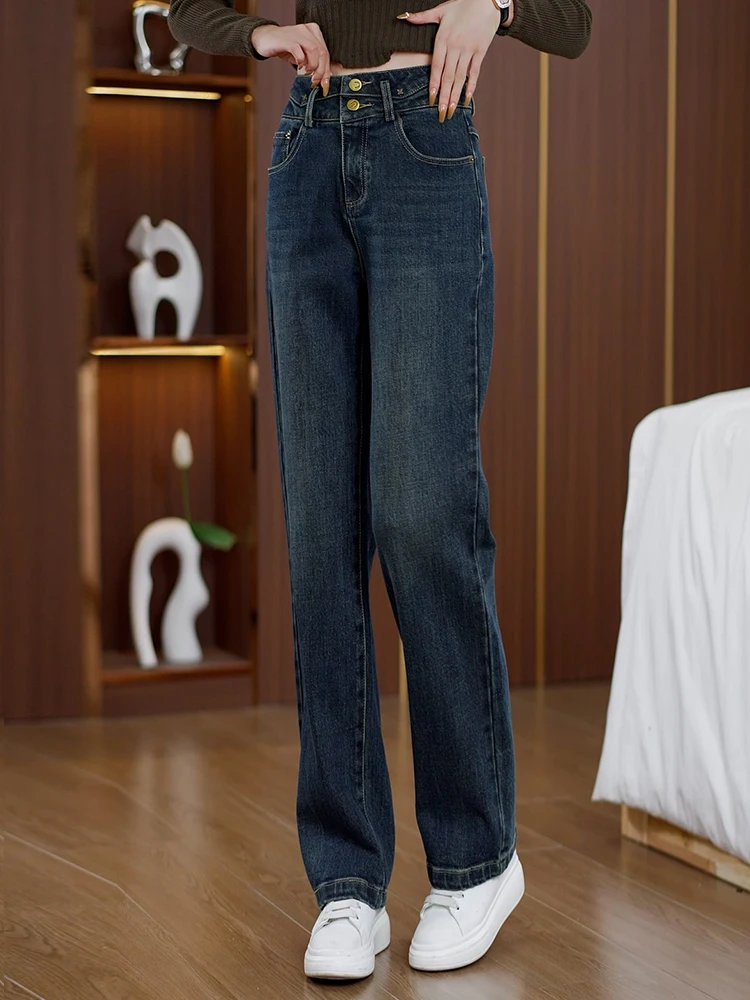 High Waist Wide Leg Jeans Women's Spring Slimming plus Size Fashionable Narrow Version Loose Straight Long Pants
High Waist Wide Leg Jeans Women's Spring Slimming plus Size Fashionable Narrow Version Loose Straight Long Pants
