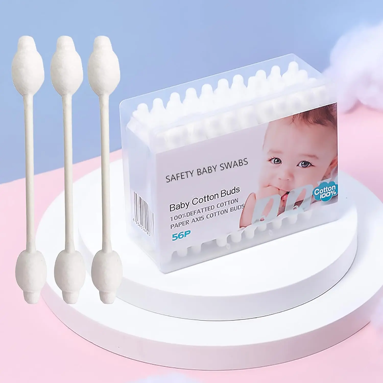 Safety Cotton Swabs with Large Tips for Newborn, Baby, Kids - 4 Packs 224 Pcs
Safety Cotton Swabs with Large Tips for Newborn, Baby, Kids - 4 Packs 224 Pcs
