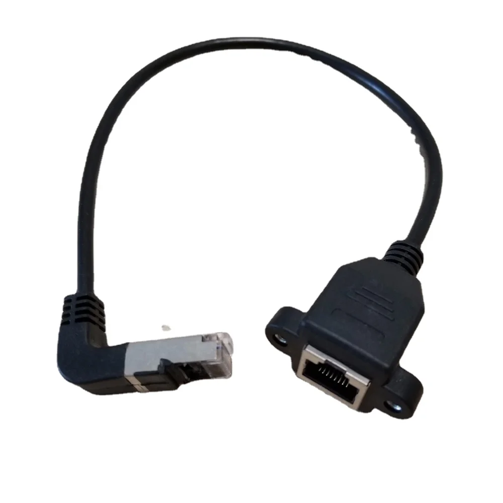 Удлинительный кабель RJ45 с углом 90 градусов для передачи данных, крепление панели с винтами для сети, 30 см, черный
Удлинительный кабель RJ45 с углом 90 градусов для передачи данных, крепление панели с винтами для сети, 30 см, черный