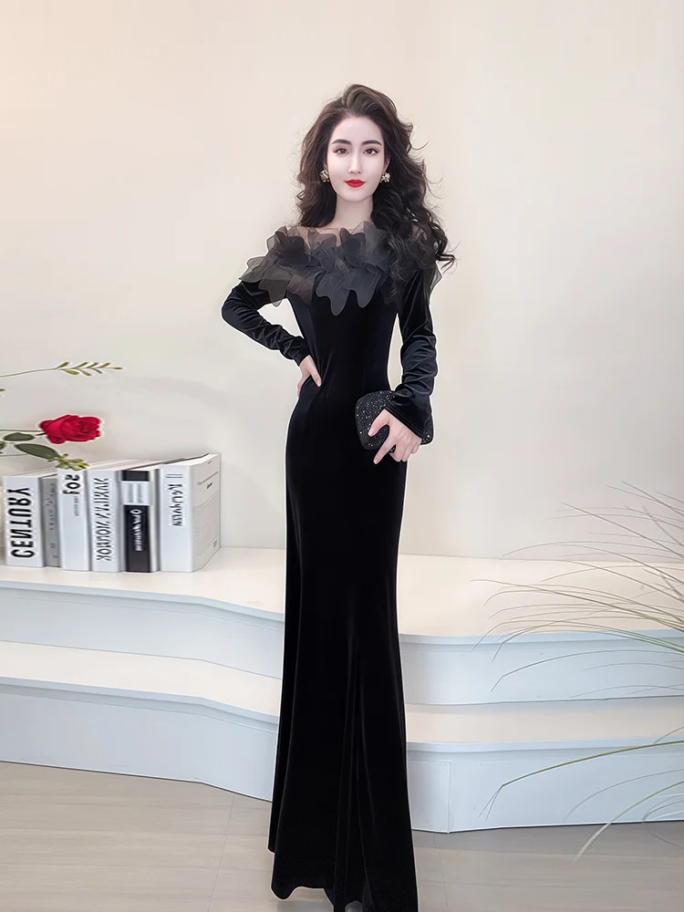 Ele Bla Evening Gown Stunning Year End Par High Waist Slim Fit Long Sve Polyester Fiber One oulder Long Dr
Ele Bla Evening Gown Stunning Year End Par High Waist Slim Fit Long Sve Polyester Fiber One oulder Long Dr