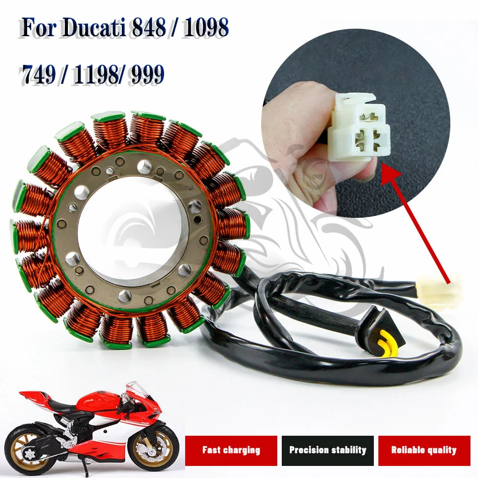 Подходит для Ducati 848 EVO 1098 749 R S 1198 999 аксессуары для мотоциклов катушка статора 26440171A 26420172A
Подходит для Ducati 848 EVO 1098 749 R S 1198 999 аксессуары для мотоциклов катушка статора 26440171A 26420172A